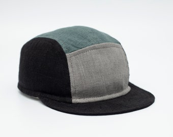 Handmade Linen 5 Panel Cap: Unisex Camp Hat