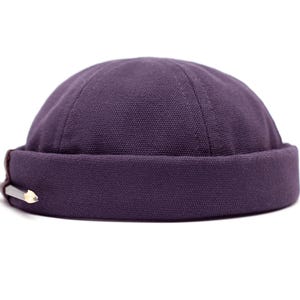 Handmade Gray Cotton Docker Hat: Unisex Brimless Cap with Pencil Holder