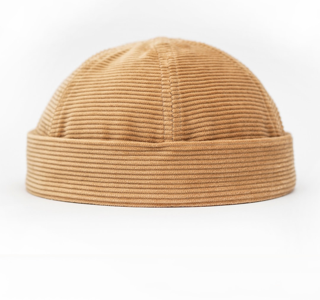 Buy Handmade Corduroy Docker Hat: Unisex Brimless Beanie Online in India 