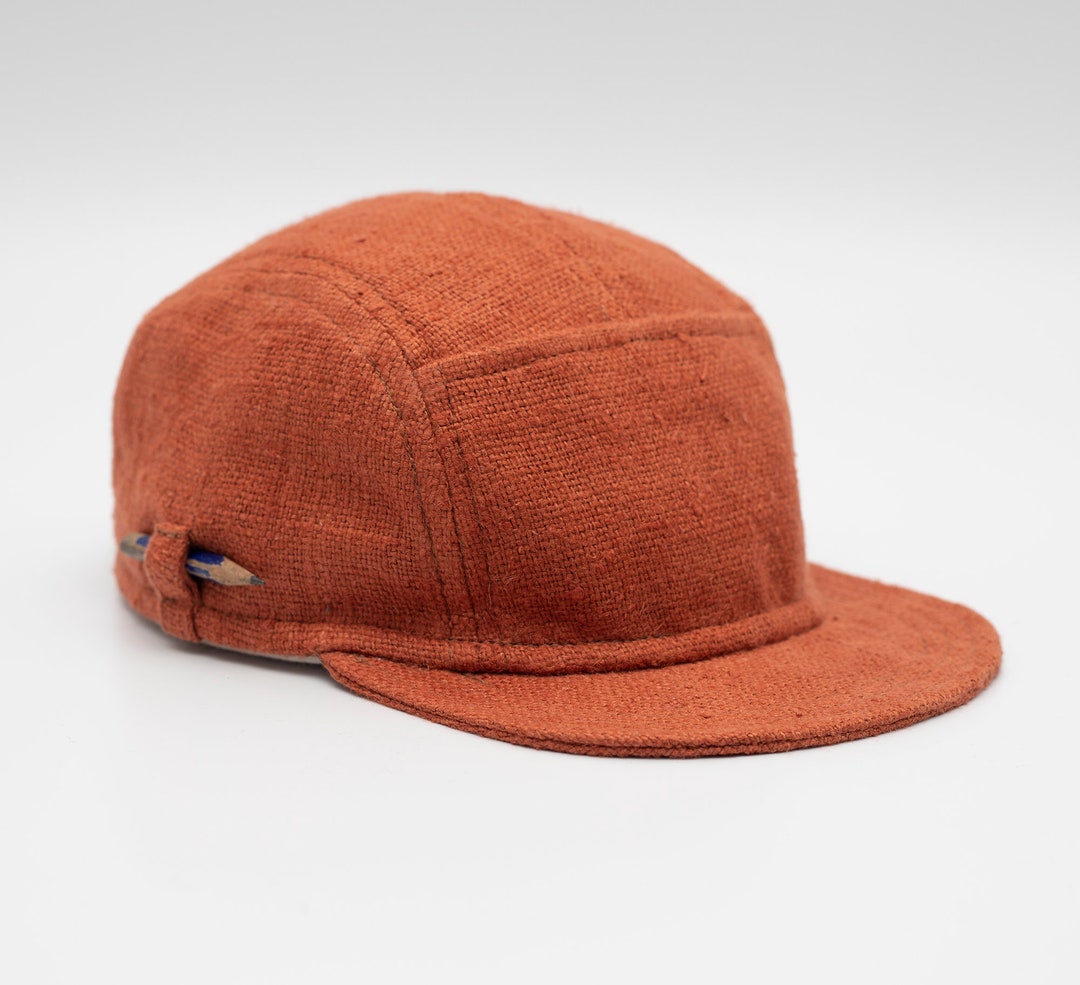 Handmade Linen Camp Cap: Unisex 5-panel Hat With Pencil Holder - Etsy