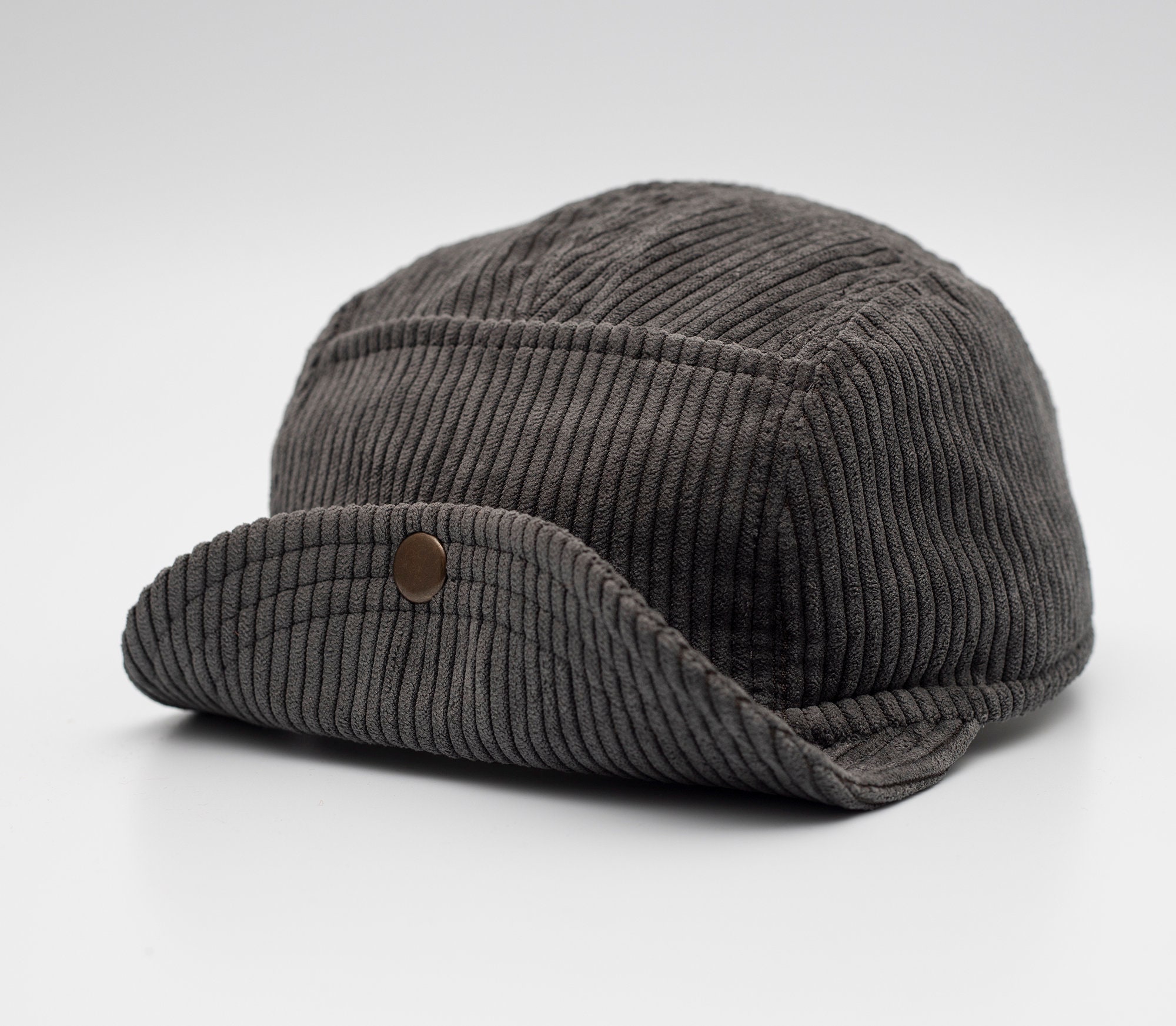 Handmade Corduroy 5 Panel Cap: Flip up Brim Cycling Hat - Etsy