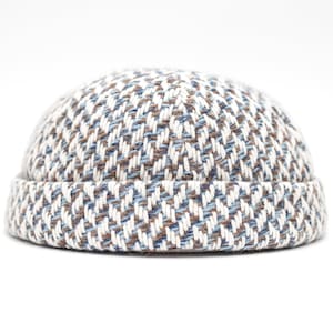 Handmade docker hat. Limited edition docker beanie. Soft brimless hat made of Bouclé. Gender neutral / unisex hat.