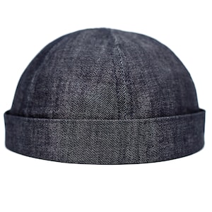Handmade Denim Docker Hat: Limited Edition Unisex Skull Cap