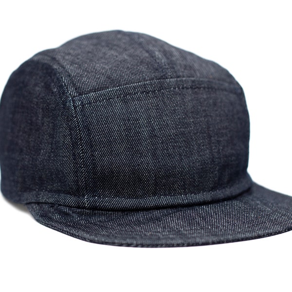 Limited edition handmade five panel cap with short and soft brim. Unisex baseball cap made entirely of denim. Camp cap. Cycling cap inspired