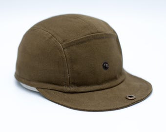 Handgemachte Baumwoll Canvas 5 Panel Cap: Unisex Camp Hut