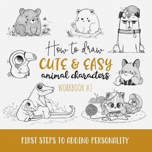 Hoe teken je leuke en gemakkelijke dierenpersonages? Werkmap 2 (Procreate en pdf)