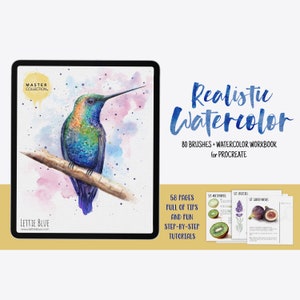 Realistic Watercolor Brushes for Procreate, Watercolor Workbook, Digital Watercolor Brush Set, Watercolor Texture, Paint Brushes, iPad Art