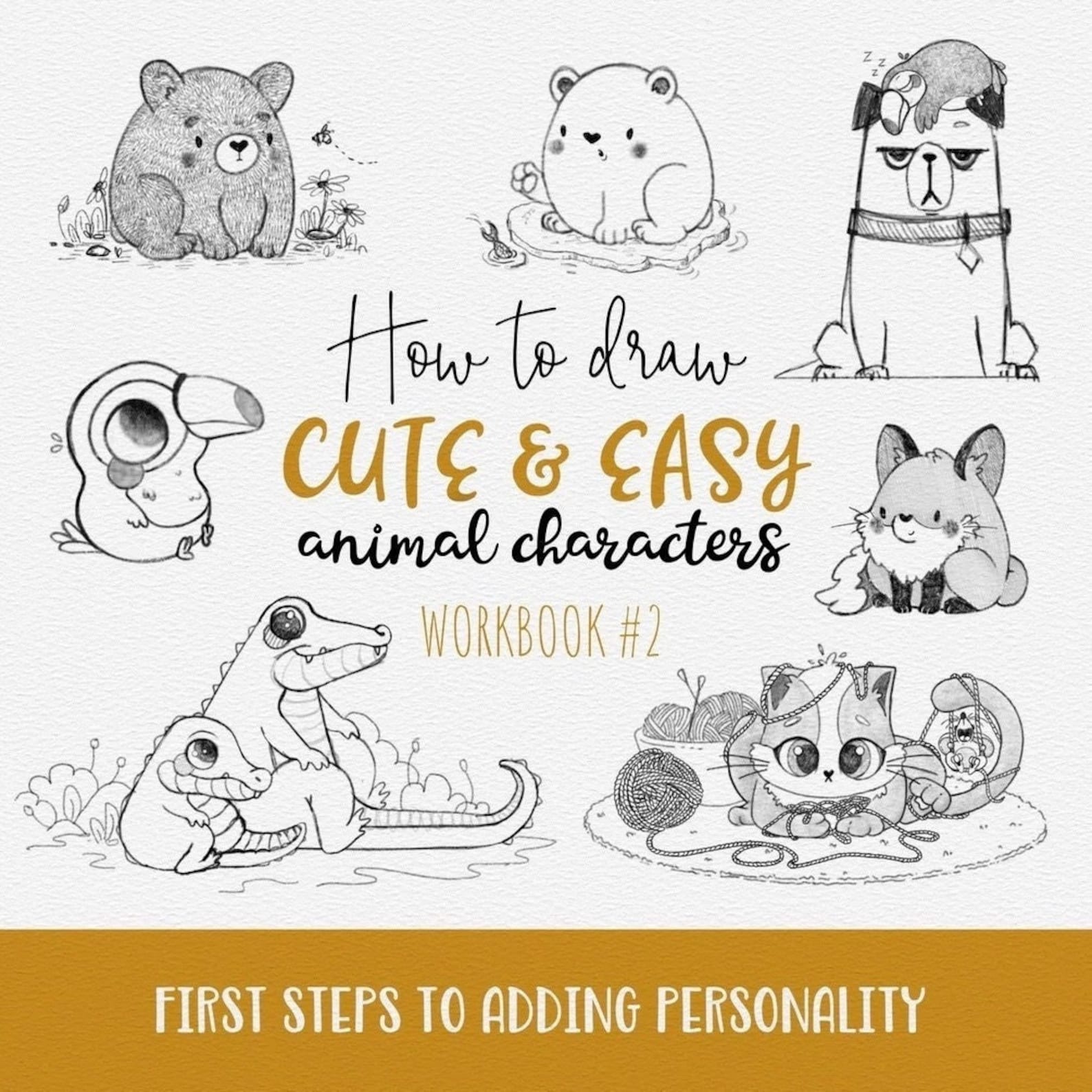 How to Draw Cute and Easy Animal Characters Series. Workbook 2 ...