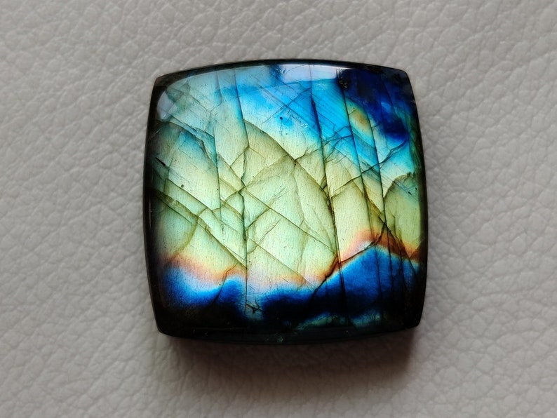 25X25X7 mm 51 CRT Amazing Multi Rare Flashy Fire Labradorite Gemstone Handmade Jewelry Making Stone Loose Cabochon