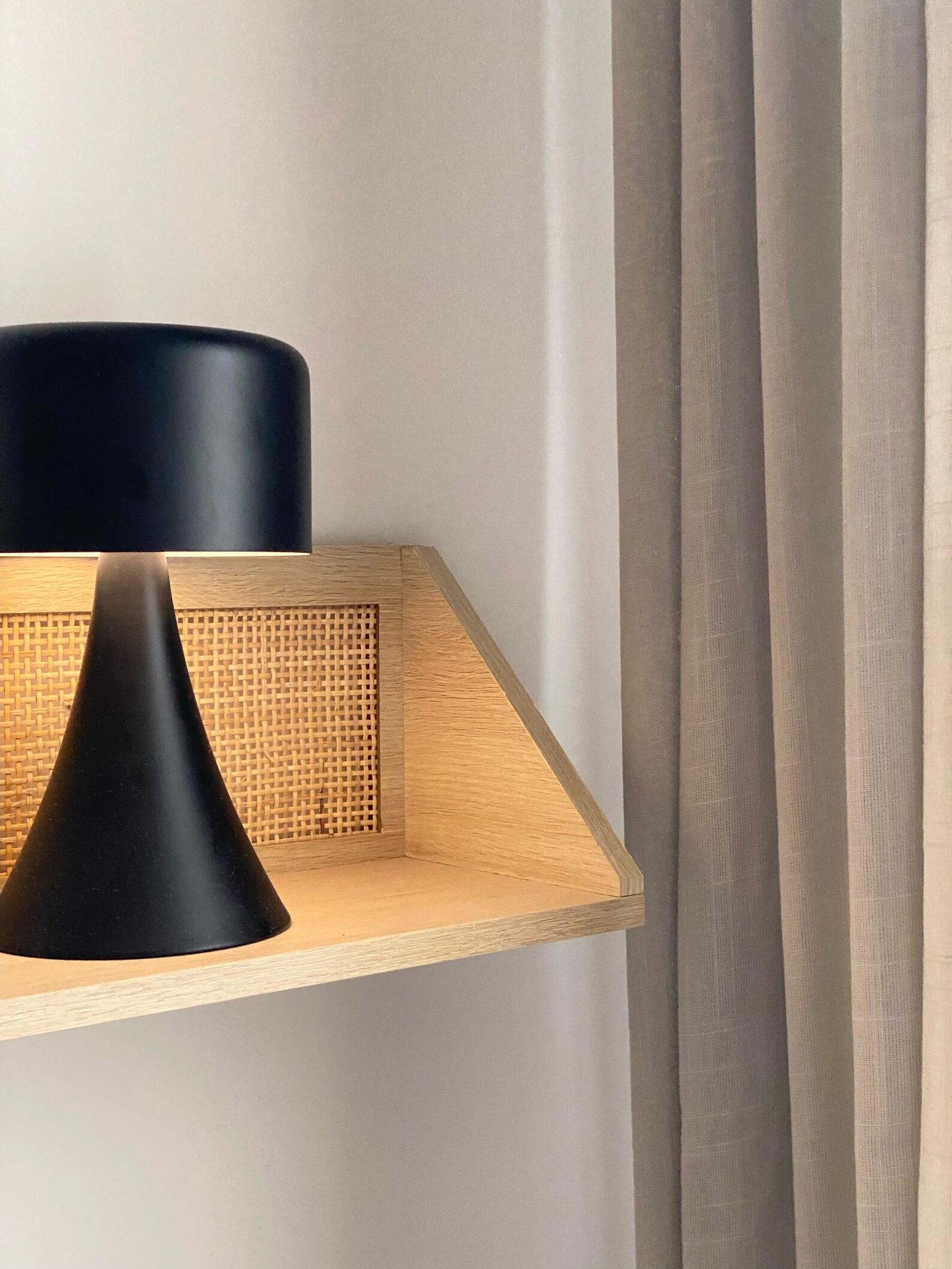 Floating Rattan Wall Shelf Decor Etsy