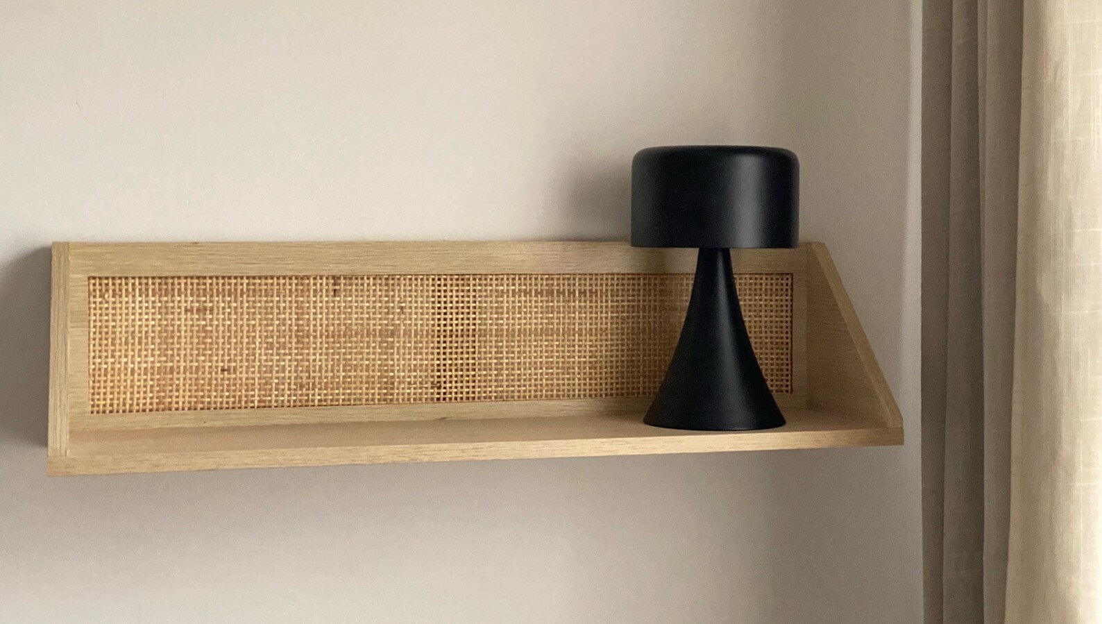 Floating Rattan Wall Shelf Decor Etsy