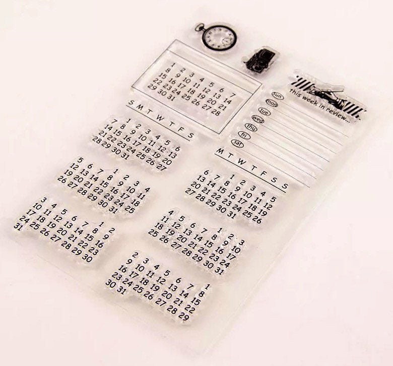 Icon Planner Stamp Set 54pc, Journal Stamps for Bullet Points, Dotted  Journal Calendar Clear Stamps 
