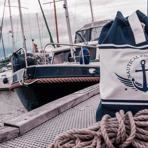 Duffel bag, canvas duffle bag, various motifs - maritime - anchor - compass - captain - sailor - seaman