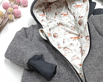 Walkoverall Kinder aus 100 % Schurwolle – Overall Wollwalk - Walkloden Winteroverall- Kinderwagenanzug - personalisierbar Schurwolloverall