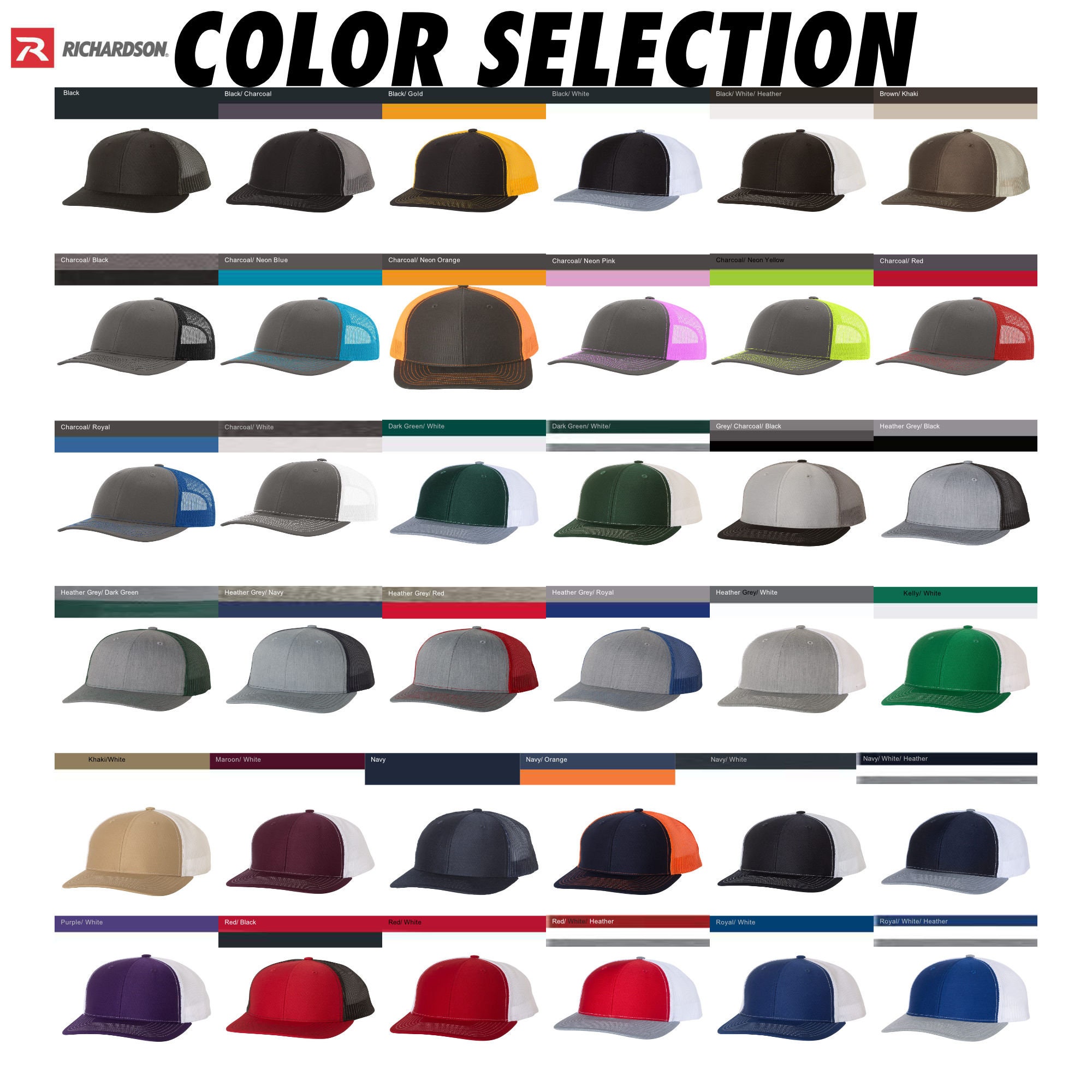 Richardson 112p Color Chart Richardson 112 Cap Colors