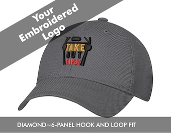 Custom Embroidered 6-Panel Baseball Cap: Hook and Loop Back