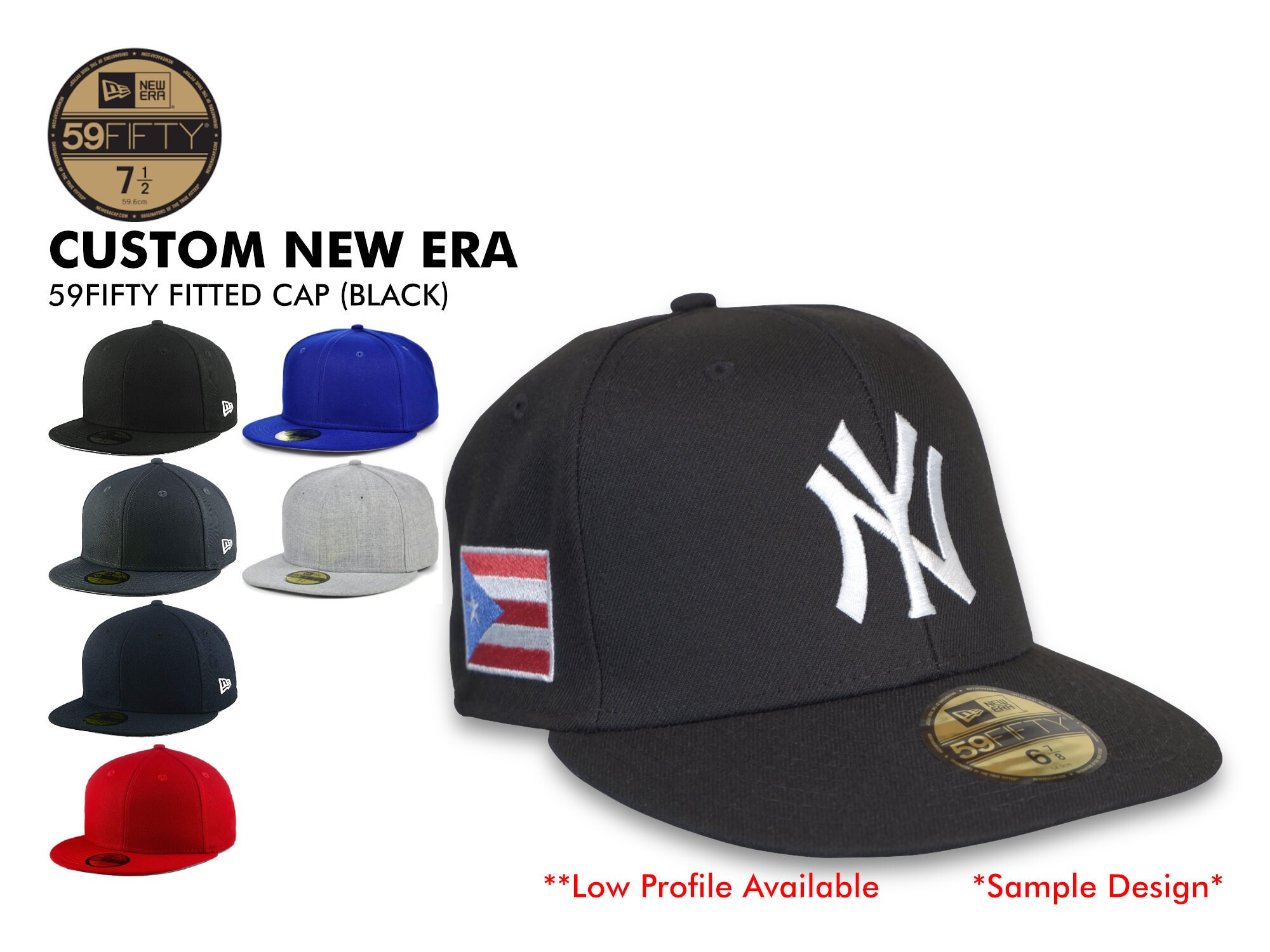 Condenseren Vergelden Net zo Custom Black NEW ERA® 59FIFTY Fitted Cap/ Personalized - Etsy