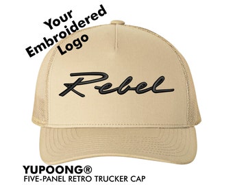 Individuell bestickte Yupoong Fünf-Panel-Retro-Trucker-Kappe / personalisierte Stickerei / persönliche Kleidung / individuelle LOGO-Baseballkappe - 6506