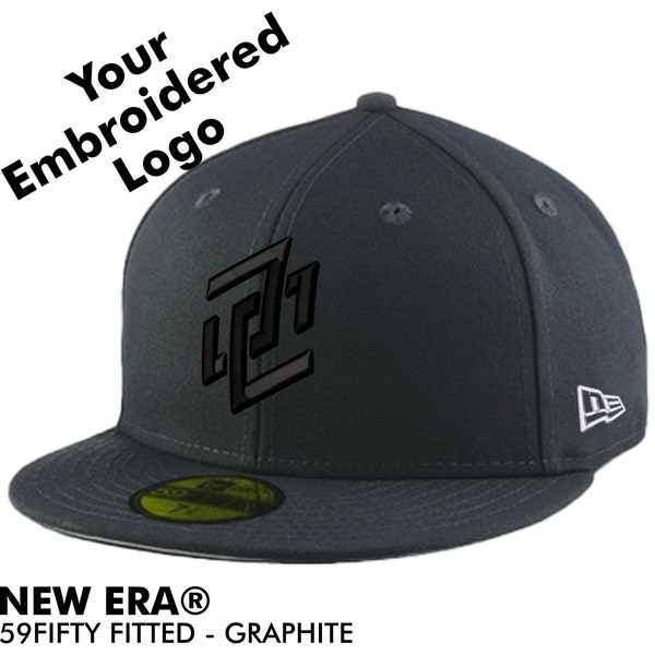 Personalized Custom Graphite NEW ERA 59FIFTY Fitted Baseball Cap with Embroidery - Your Custom Apparel Swag Hat