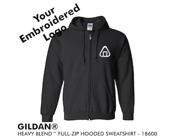 Custom Embroidered Full-Zip Hooded Sweatshirts, Personalized Branded Apparel