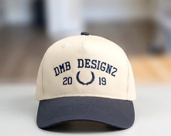 Custom Embroidered Five-Panel Twill Cap | Personalized Snapback Hat | Logo or Text | No Minimum Order