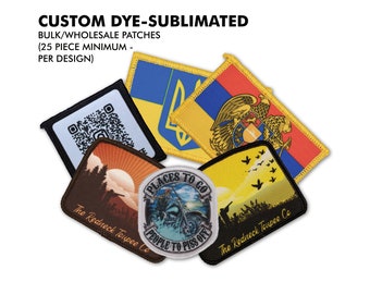 Bulk/Wholesale Custom Sublimation Printed Patches 25/50/100/200/300/500 Pieces, up to 8" X 8"Bulk Wholesale