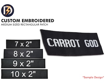 Custom Embroidered Name Tag Patch: Medium Size, Velcro or Iron-On