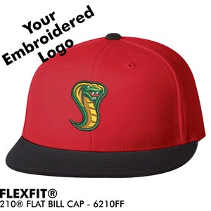 Flexfit 210® Flat Bill Cap Fitted/ Personalized Custom Embroidered Baseball Cap / Yupoong