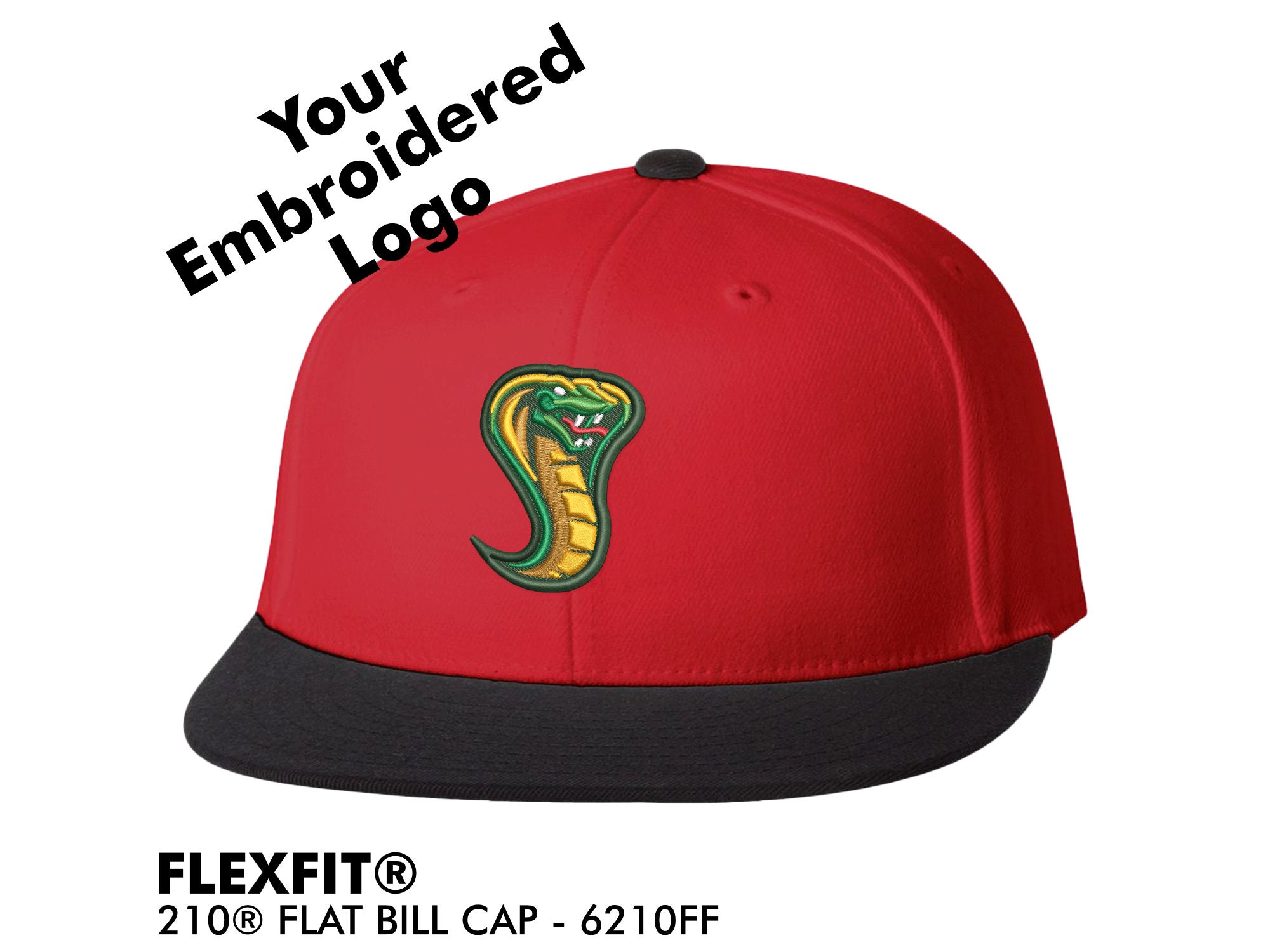 Yupoong Cap Flexfit Fitted/ 210® Cap - / Bill Embroidered Etsy Flat Personalized Baseball Custom