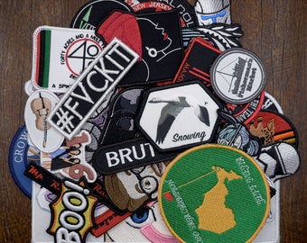 BULK Only Custom Embroidered Patches 12/25/50/100 Pieces, Bulk Pricing, up to 10&quot;x10&quot;, Your Design Logo Emblem Patch