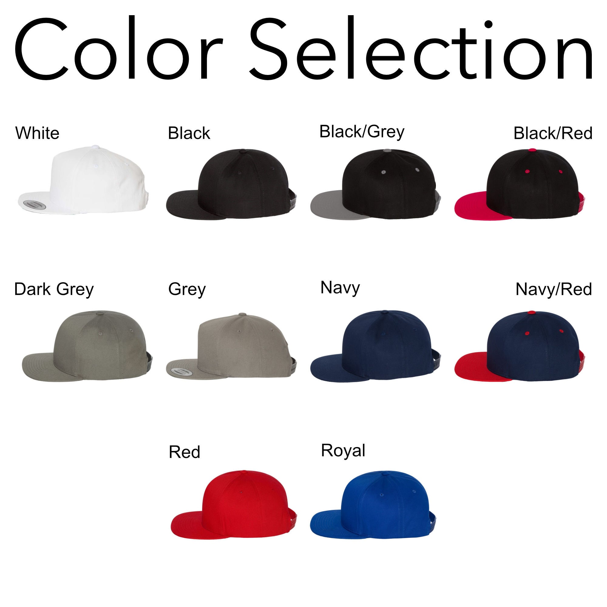 your Hat Etsy Yupoong Hat Many Image Logo Custom Text Snapback 5-panel Flat Baseball Colors Design Bill - Classic 6007 Personalized