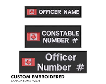 Custom CANADA Embroidered Name Tag Patch with VELCRO® Brand