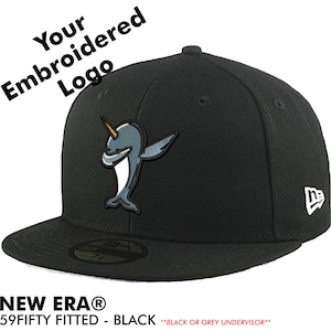 Custom Embroidered Black NEW ERA 59FIFTY Fitted Baseball Cap - Your Custom Apparel Swag Hat - Personalized