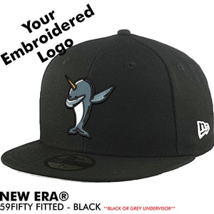 Custom Embroidered Black NEW ERA 59FIFTY Fitted Baseball Cap - Your Custom Apparel Swag Hat - Personalized