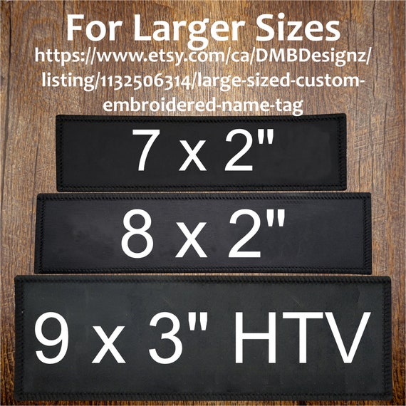 2pieces Personalized badge Number Tag 4x1" Custom Embroidery Name Patch HOOK ON 2pieces Personalized badge Number Tag 4x1" Custom Embroidery Name Patch HOOK ON