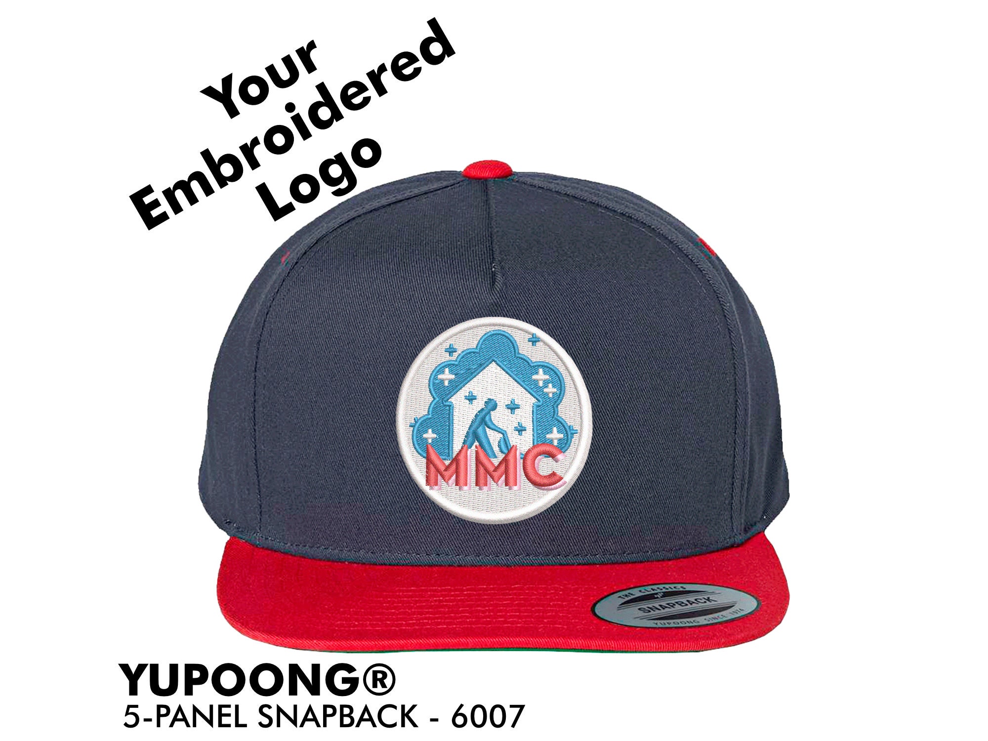 Classic Personalized Yupoong 5-panel Many Baseball Text Bill - Design Colors Logo your 6007 Etsy Hat Custom Image Hat Flat Snapback