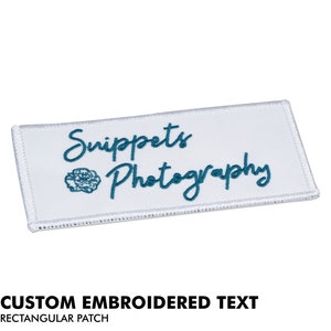 Benutzerdefinierte gestickte Namensschilder mit VELCRO® oder Aufbügelkleber, Merrow Borders & größere Größen erhältlich