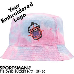 Custom Embroidered Tie Dye Bucket Hat: Personalized Adult Unisex