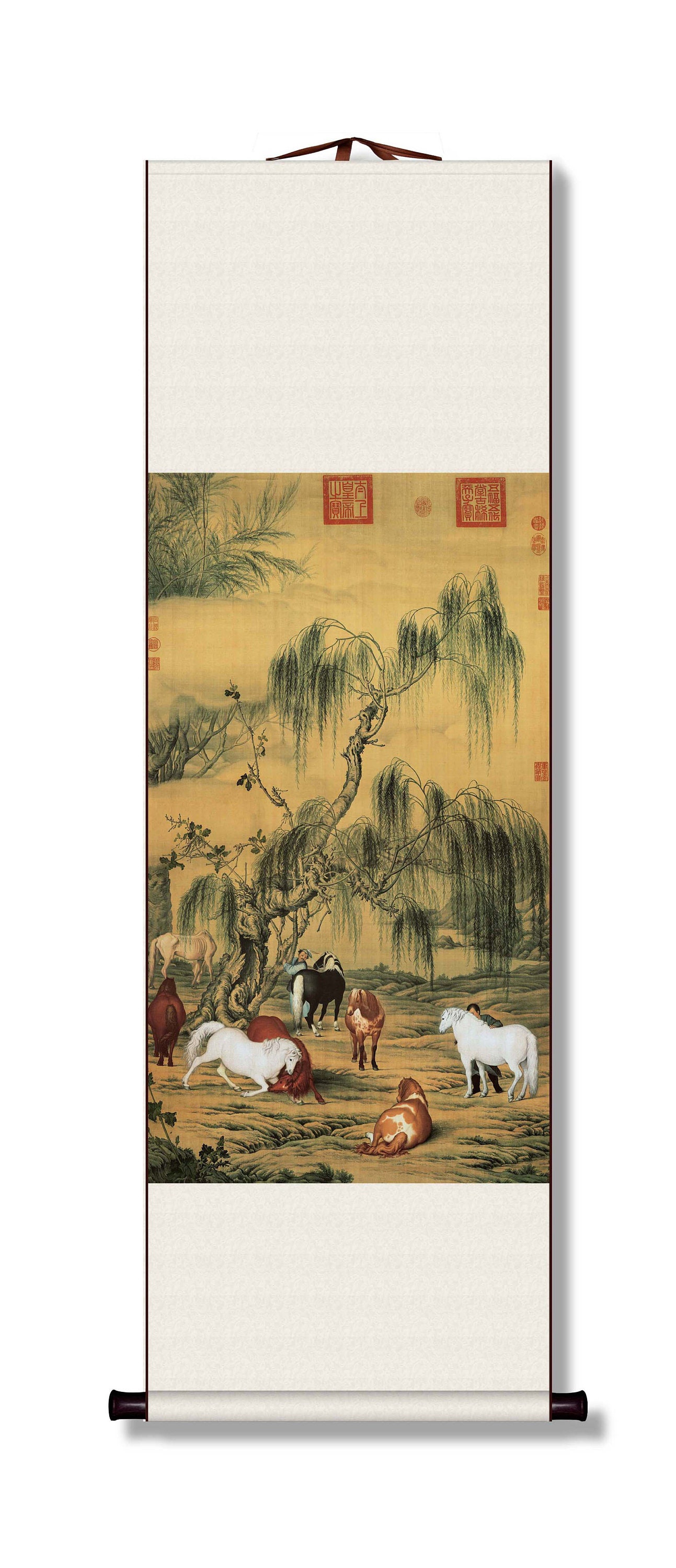 故宮精品網路商城- 吉利黃金畫-八駿圖