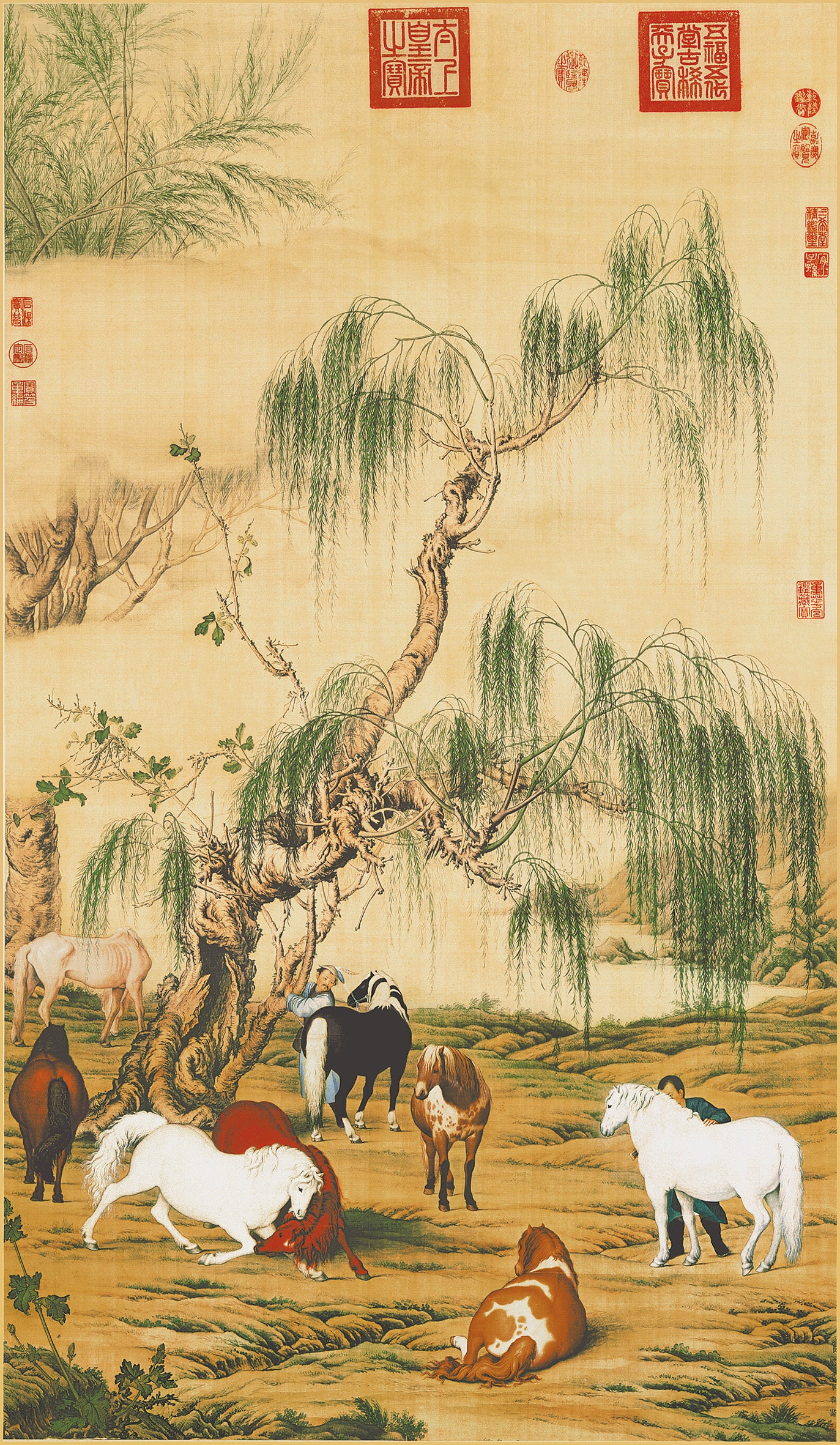 Eight Horses by Giuseppe Castiglione 八駿圖【清. 郎世寧 Eight Horses by Giuseppe Castiglione 八駿圖【清. 郎世寧