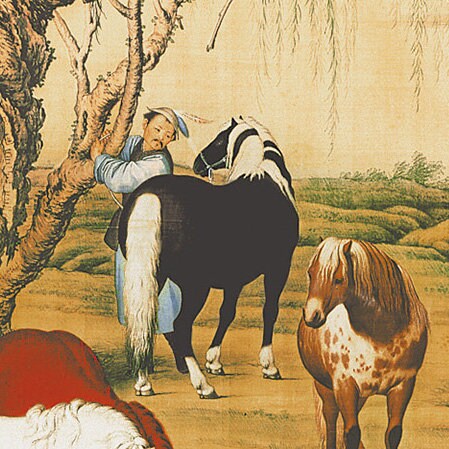 故宮精品網路商城- 吉利黃金畫-八駿圖