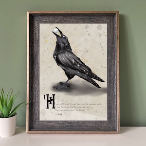 Hugin und Munin nordischer Rabe Viking Saga A4 Print Wandkunst