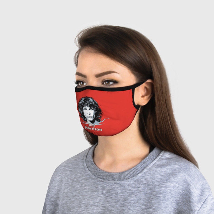 The Doors Jim Morrison Face Mask Washable Reusable 100 Etsy