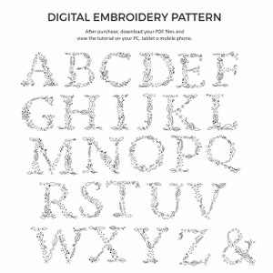 Digital embroidery Alphabet pattern