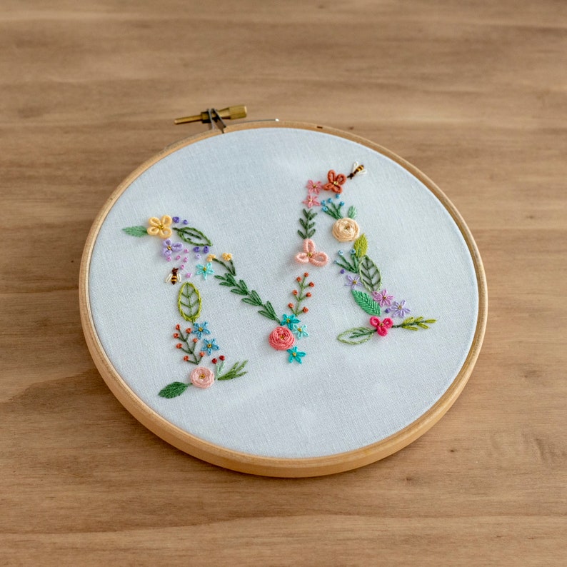 Floral Alphabet Embroidery Video Tutorial