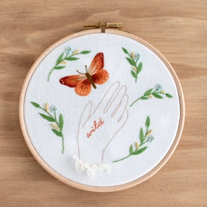 Butterfly Hand Embroidery PDF Pattern, Thread Painting Tutorial for ...