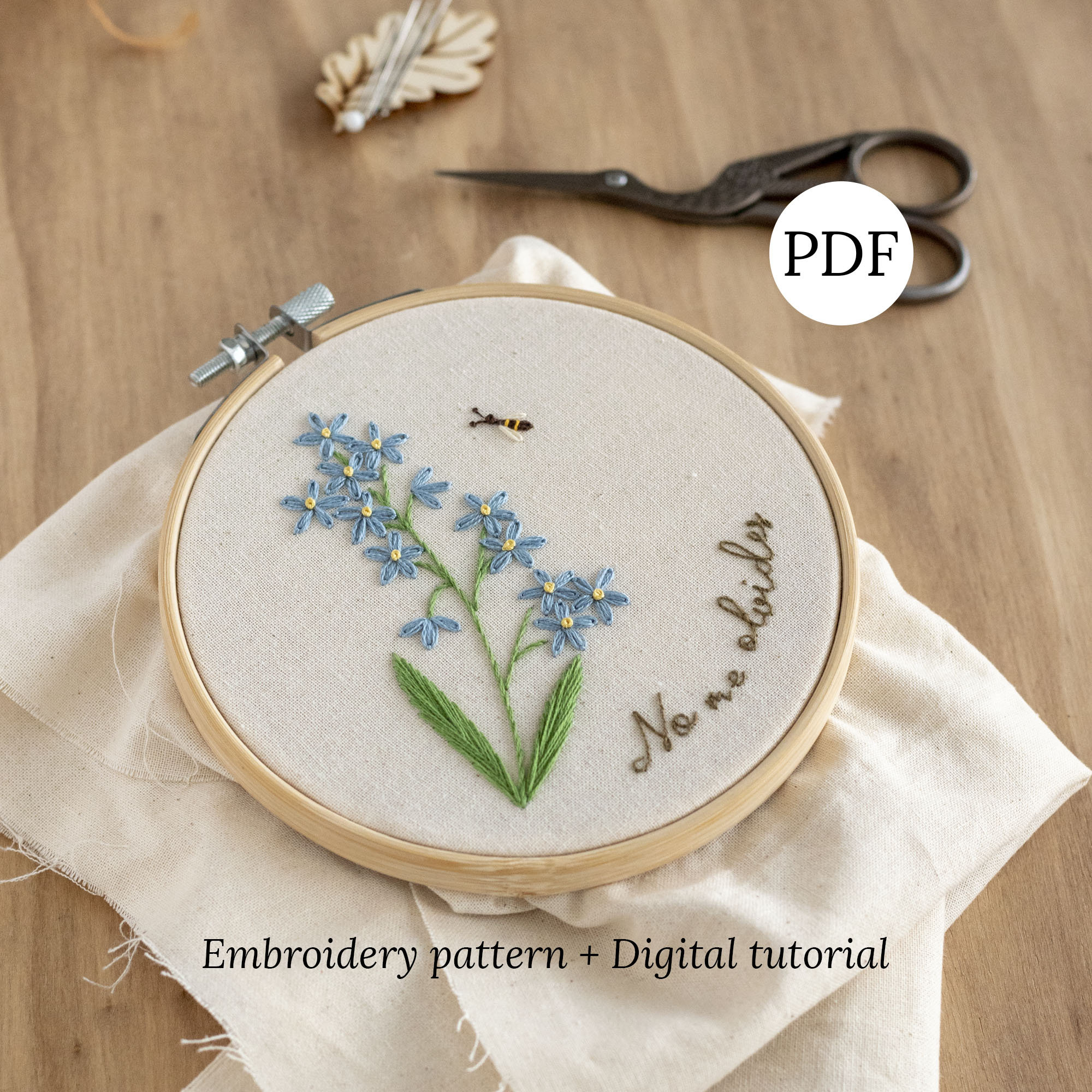 Digital Forget-me-not Jewelry Pouch Sewing Pattern, Shop