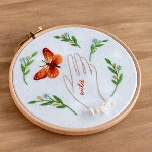 Butterfly Hand Embroidery PDF Pattern, Thread Painting Tutorial for ...
