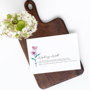 Gedruckte Aquarell Floral Hochzeit Wünschen gut Karte - gut Wünsche Karten