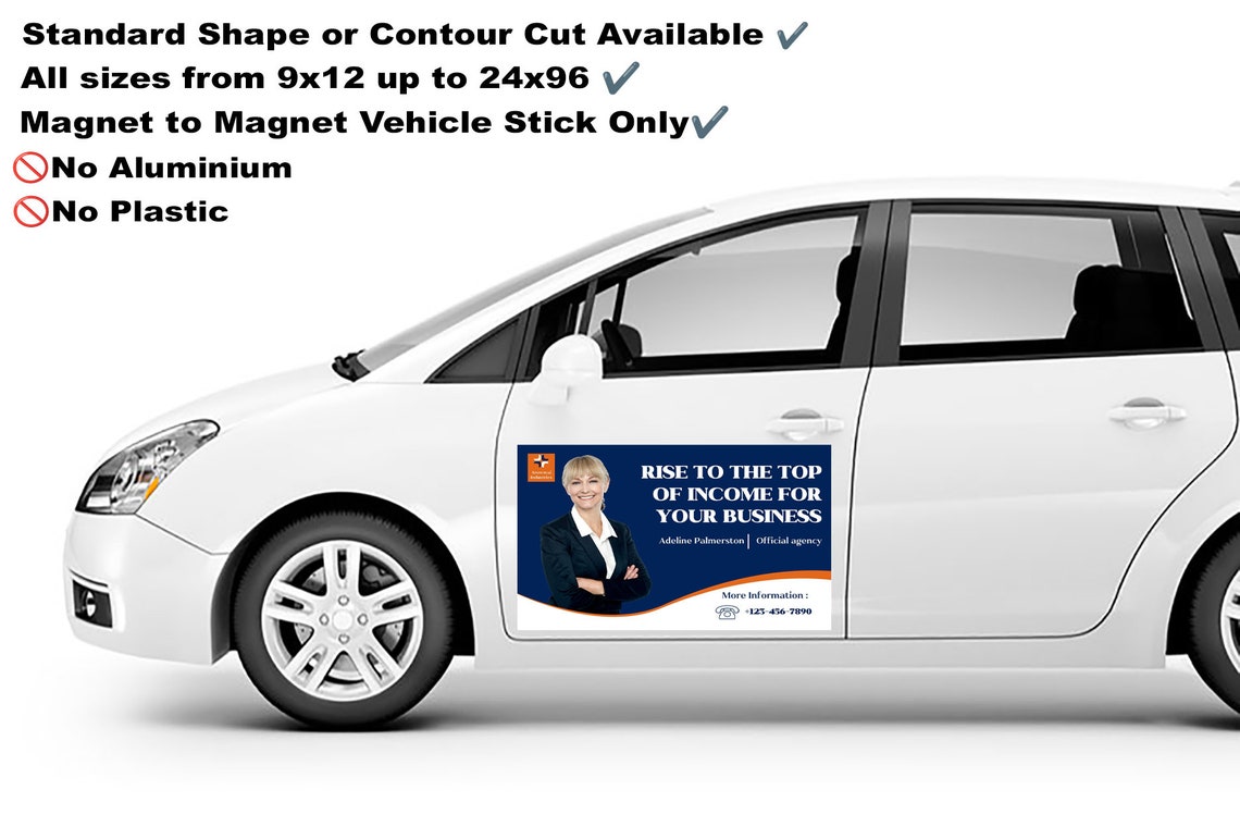 Car Magnet Custom Sign / Premium Printed Magnets / Set of 2 Full-color ...